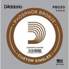 Daddario PB030 Akustik Gitar Tek Tel | Phosphor Bronze