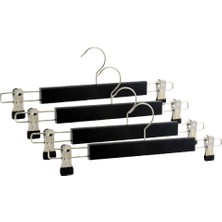 Askıcı Siyah Ahşap Desenli Etek Pantolon Askısı 50 Adet