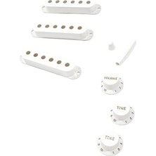 Fender 0992096000 Pure Vintage 50S Stratocaster Aksesuar Kiti (Eggshell) | Yumurta Kabuğu Rengi Manyetik Kapakları ve Düğmeler 50'ler Tarzı