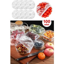 Soillium 100'LÜ Esnek Lastikli Tabak Bonesi Gıda Saklama ve Tazelik Koruma Için Gıda Bonesi Taze Tutan Streç