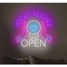 Biz Bu İşin Keyif Kısmındayız Psychıc Readıngs Open Yazılı ve Şekilli Neon Tabela