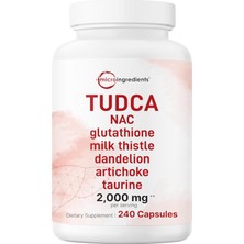Micro Ingredients Tudca 2,000MG Bile Salts 240 Cap - Powerful 7-In-1 Formula - Na.c Milk Thistle Glutathione Dandelion