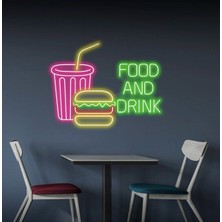 Biz Bu İşin Keyif Kısmındayız Food And Drınk Yazılı ve Şekilli Neon Tabela
