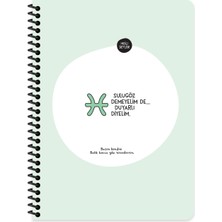 Keskin Color Hisli Şeyler Burçlar Serisi 16,5X22,5 Çizgili Spiralli Stickerli Defter - Sulugöz Demeyelim De Duyarlı Diyelim