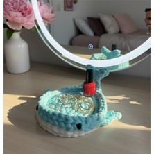 Örgü Dokulu Sevimli Balina Figürlü Takı Tabağı / Organizer - Hediyelik Dekoratif Eşya, Takı Standı, Takı Kutusu, NYCRUIN3D