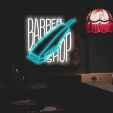 Biz Bu İşin Keyif Kısmındayız Barber Shop Yazılı Neon Tabela