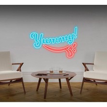 Biz Bu İşin Keyif Kısmındayız Yummy! Yazılı ve Şekilli Neon Tabela