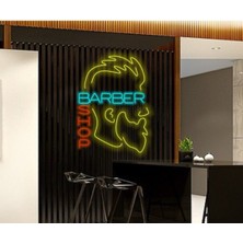 Biz Bu İşin Keyif Kısmındayız Barber Shop Yazılı ve Şekilli Neon Tabela