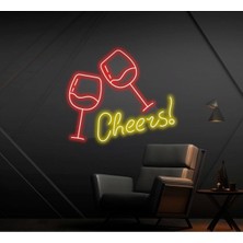 Biz Bu İşin Keyif Kısmındayız Cheers! Yazılı ve Şekilli Neon Tabela