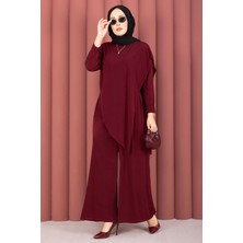 Ozk Asimetrik Kesim Sandy İkili Takım Bordo