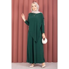 Ozk Asimetrik Kesim Sandy İkili Takım Zümrüt