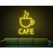 Biz Bu İşin Keyif Kısmındayız Cafe Yazılı ve Şekilli Neon Tabela