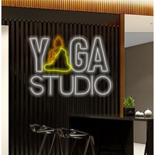 Biz Bu İşin Keyif Kısmındayız Yoga Studıo Yazılı ve Şekilli Neon Tabela