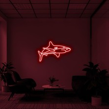 Biz Bu İşin Keyif Kısmındayız Köpek Balığı Figürlü Dekoratif Neon Tabela