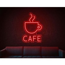 Biz Bu İşin Keyif Kısmındayız Cafe Yazılı ve Şekilli Neon Tabela