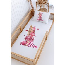 Lilabio %100 Pamuk Isme Özel Montessori Yatak Pike Seti 100X200 Prenses