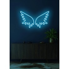 Biz Bu İşin Keyif Kısmındayız Kanat Figürlü Neon Tabela
