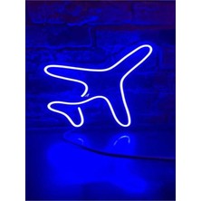 Biz Bu İşin Keyif Kısmındayız Uçak Figürü Minimal Neon Işıklı Pleksi Tabela