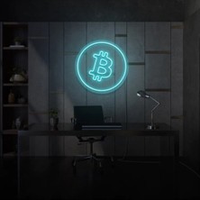 Biz Bu İşin Keyif Kısmındayız Bitcoin Logo Neon Tabela