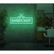 Biz Bu İşin Keyif Kısmındayız Barber Shop Yazılı ve Şekilli Neon Tabela