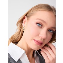 Jimmy Key Beyaz Şerit Detaylı Küpe