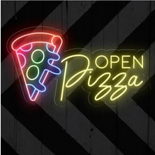 Biz Bu İşin Keyif Kısmındayız Open Pizza Yazılı Neon Tabela