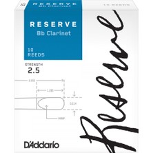 D'addario DCR1025 Reserve Bb Klarnet Kamışı No: 2.5 (Orta Seviye/eğitim) - 10'lu Paket | Geleneksel Kesim, Dengeli Tepki ve Kararlı Yapı