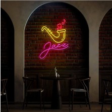 Biz Bu İşin Keyif Kısmındayız Jazz Yazılı ve Şekilli Neon Tabela