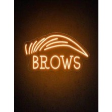 Biz Bu İşin Keyif Kısmındayız Brows Yazılı Kaş Figürlü Neon Tabela