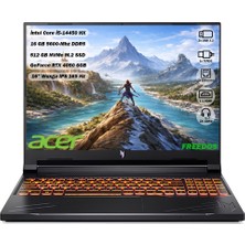 Acer Nitro ANV16-71 I5-14450HX 16 GB 512 SSD Rtx 4050-6 GB 16" Wuxga IPS 165 Hz Freedos NH.QTREY.001