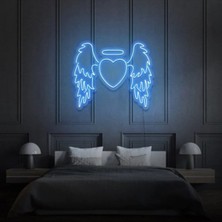 Biz Bu İşin Keyif Kısmındayız Kanatlı Kalp Şekilli Neon Tabela