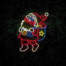 Biz Bu İşin Keyif Kısmındayız Noel Baba Figürlü Neon Tabela
