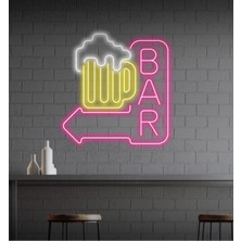 Biz Bu İşin Keyif Kısmındayız Bar Yazılı ve Şekilli Neon Tabela