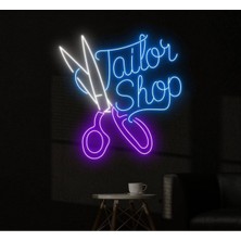 Biz Bu İşin Keyif Kısmındayız Tailor Shop Yazılı ve Şekilli Neon Tabela