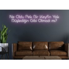 Biz Bu İşin Keyif Kısmındayız Ne Oldu Pek Bir Keyfin Yok Düşlediğin Gibi Olmadı Mı? Yazılı Neon Tabela