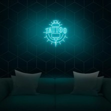 Biz Bu İşin Keyif Kısmındayız Tattoo Yazılı ve Şekilli Neon Tabela