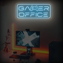 Biz Bu İşin Keyif Kısmındayız Gamer Offıce Yazılı ve Şekilli Neon Tabela