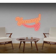 Biz Bu İşin Keyif Kısmındayız Yummy! Yazılı ve Şekilli Neon Tabela