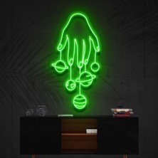 Biz Bu İşin Keyif Kısmındayız El Gezegenler Galaksi Figürlü Dekoratif Neon Tabela