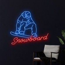 Biz Bu İşin Keyif Kısmındayız Snowboard Yazılı ve Şekilli Neon Tabela