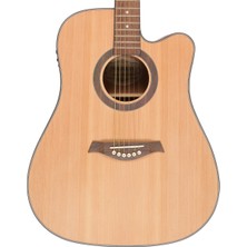 Madison MAG-41MCE-N Elektro Akustik Gitar (Başlangıç/orta - Cutaway) | 41 Inç Dreadnought Kasa, Dahili Ekolayzer ve Preamp, Naturel Parlak Bitiş | Ölçüler: 648 mm Skala Uzunluğu