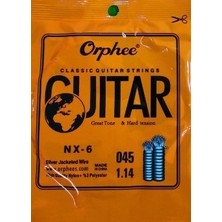 Orphee Nx-6 Klasik Gitar Mi (E) Teli - 6. Tel (Aksesuar - Yedek Tek Tel) | Gümüş Kaplama Bakır Sargı, Yüksek Karbonlu Çelik Çekirdek, Derin ve Güçlü Bas Karakteri | Uyum: Tüm Standart Klasik Gitarlar