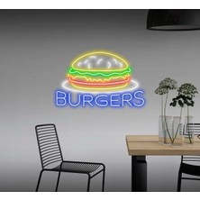 Biz Bu İşin Keyif Kısmındayız Burgers Yazılı ve Şekilli Neon Tabela
