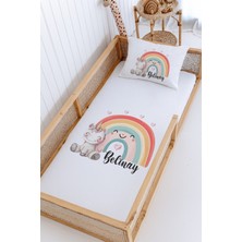 Lilabio %100 Pamuk Isme Özel Montessori Yatak Pike Seti 100X200 Unicorn