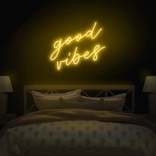 Biz Bu İşin Keyif Kısmındayız Good Vibes Yazılı Neon Tabela