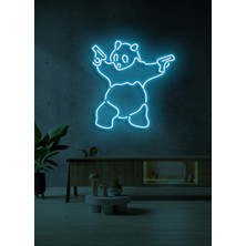 Biz Bu İşin Keyif Kısmındayız Panda Figürlü Neon Tabela