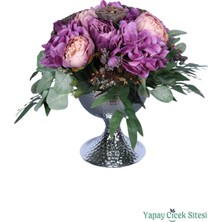 Yapay Çiçek Sitesi Metal Saksıda Premium Yapay Orkide Aranjmanı Model 7