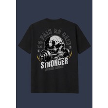 The Granch Gymv4-Premium Kalite Oversize Sırt Baskılı %100 Pamuk Tişört / T-Shirt