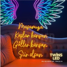 Biz Bu İşin Keyif Kısmındayız Masamıza Kuşlar Konsun Güller Konsun Şiir Olsun Yazılı Neon Tabela