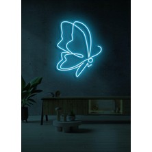 Biz Bu İşin Keyif Kısmındayız Kelebek Figürlü Neon Tabela